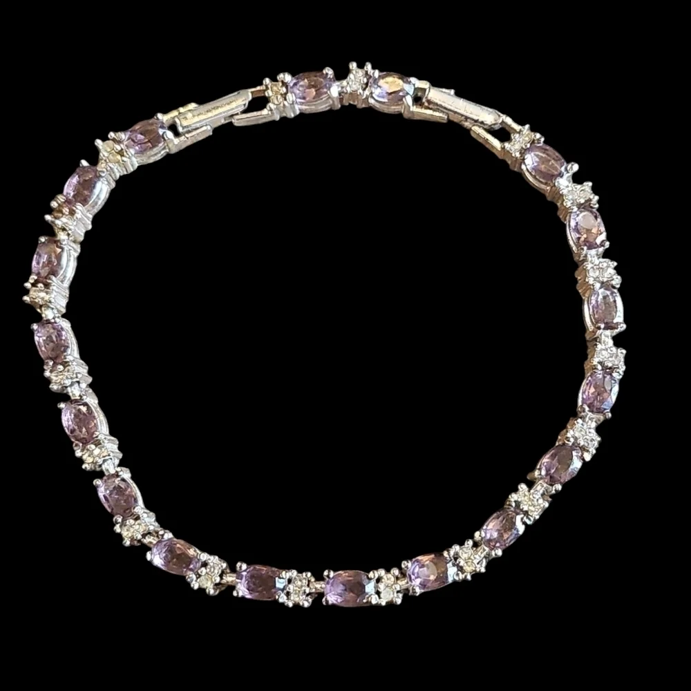 AVON February Birthstone Elegant Tennis Bracelet With Amethyst Purple